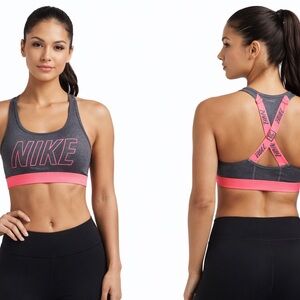 Nike Charcoal and Pink Sports Bra